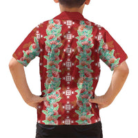 Hawaii Ohia Lehua Family Matching Tank Maxi Dress and Hawaiian Shirt Tropical Vibes Crimson LT05 - Polynesian Pride
