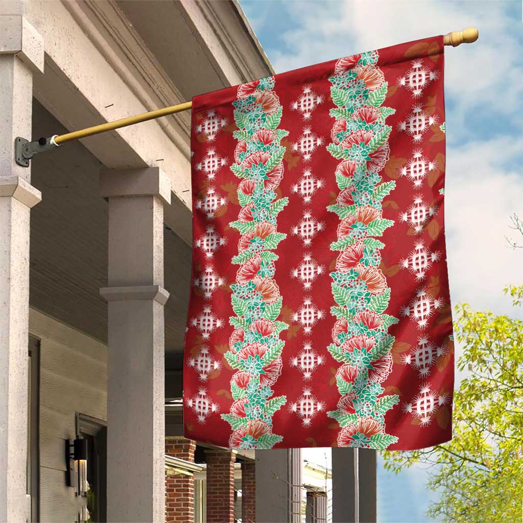 Hawaii Ohia Lehua Garden Flag Tropical Vibes Crimson
