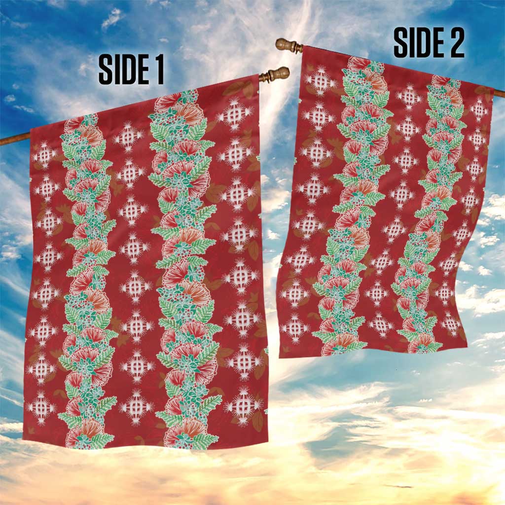 Hawaii Ohia Lehua Garden Flag Tropical Vibes Crimson