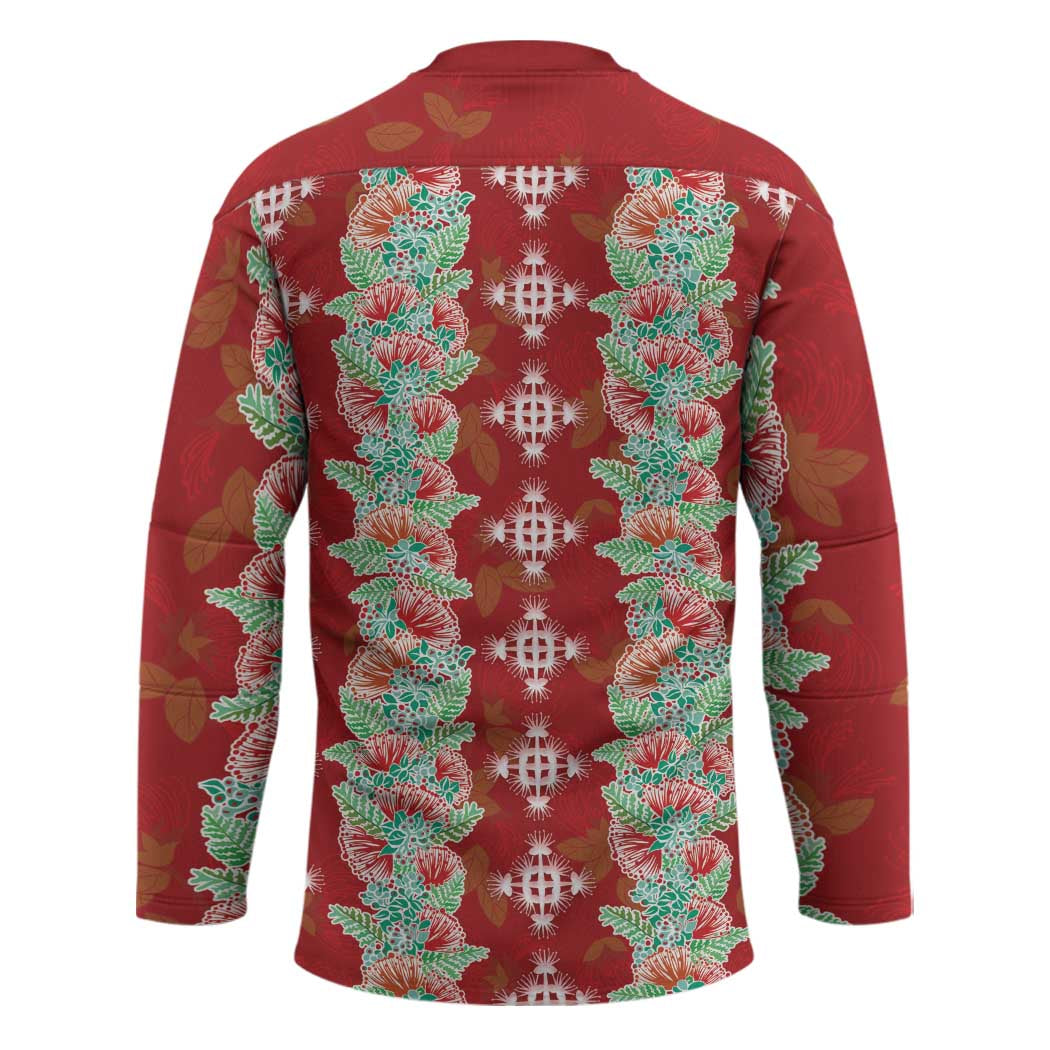 Hawaii Ohia Lehua Hockey Jersey Tropical Vibes Crimson