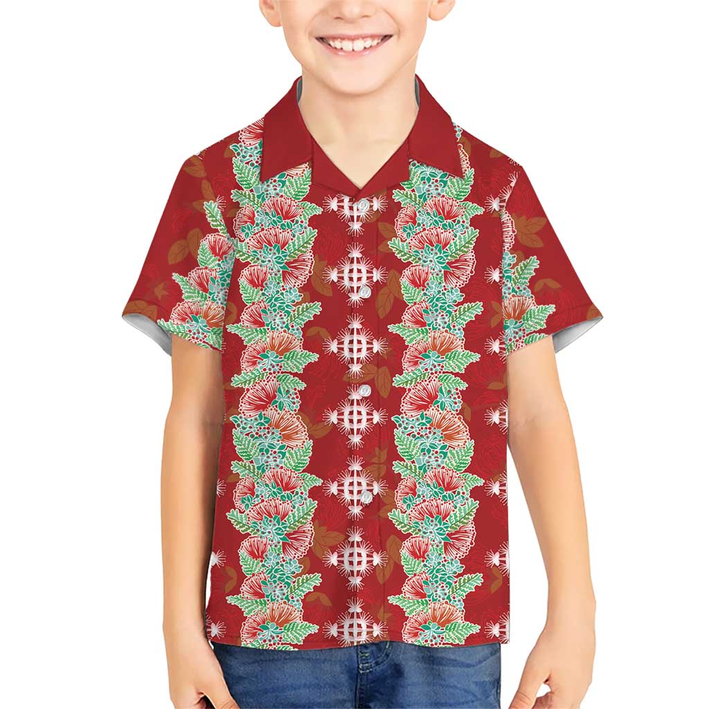 Hawaii Ohia Lehua Kid Hawaiian Shirt Tropical Vibes Crimson