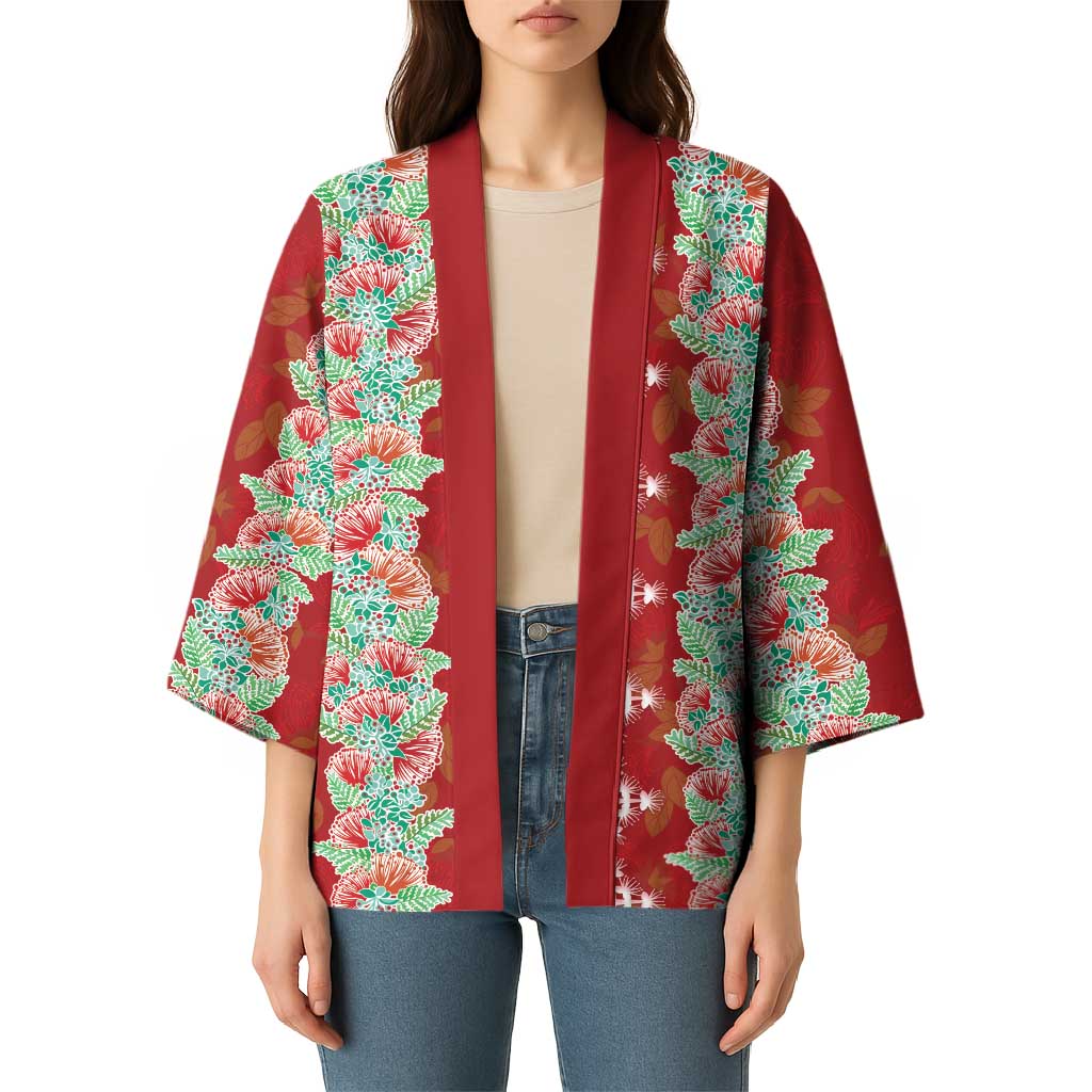 Hawaii Ohia Lehua Kimono Tropical Vibes Crimson