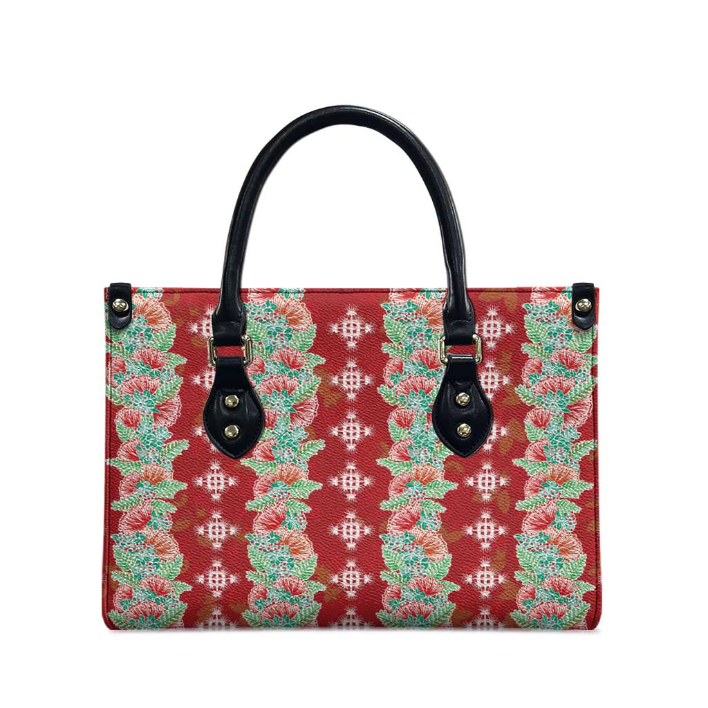 Hawaii Ohia Lehua Leather Bag Tropical Vibes Crimson