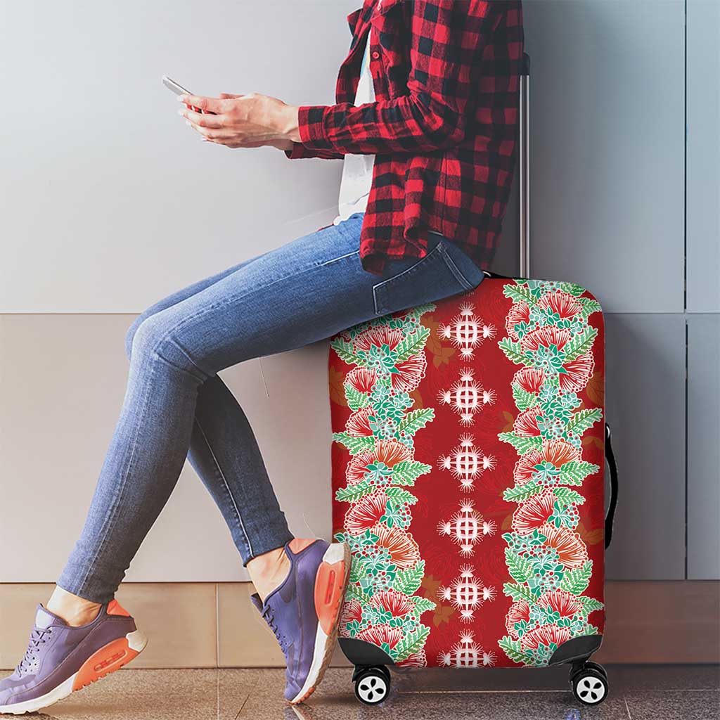Hawaii Ohia Lehua Luggage Cover Tropical Vibes Crimson