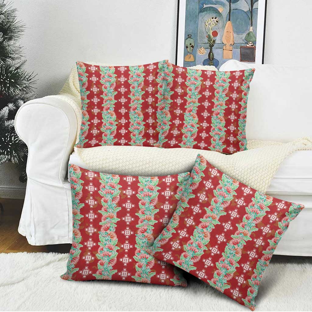 Hawaii Ohia Lehua Pillow Cover Tropical Vibes Crimson