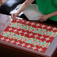 Hawaii Ohia Lehua Puzzle Tropical Vibes Crimson
