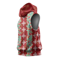 Hawaii Ohia Lehua Sleeveless Hoodie Tropical Vibes Crimson