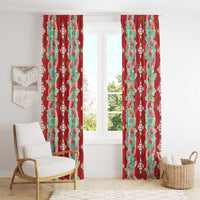 Hawaii Ohia Lehua Window Curtain Tropical Vibes Crimson