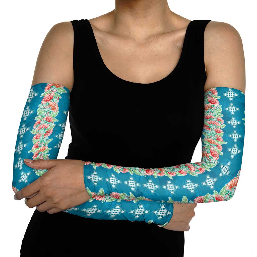Hawaii Ohia Lehua Arm Sleeves Tropical Vibes Teal