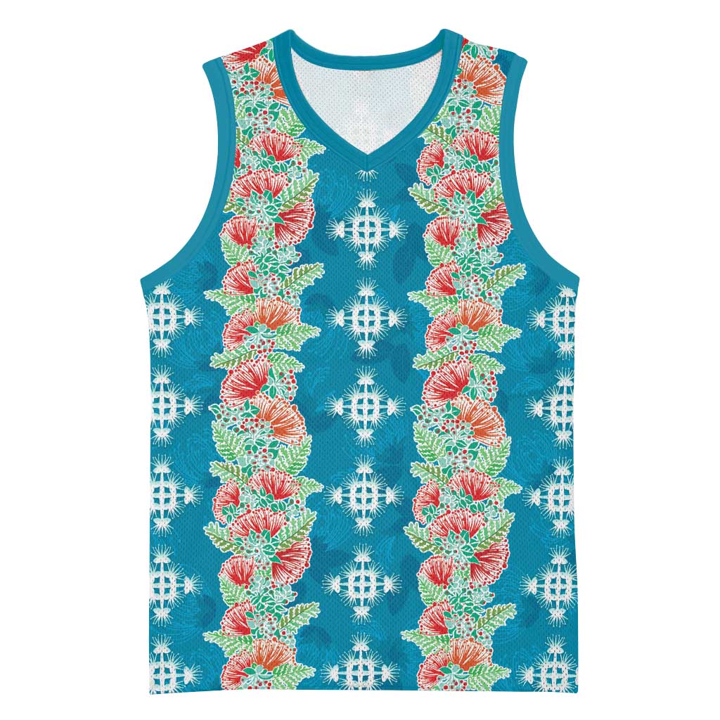 Hawaii Ohia Lehua Basketball Jersey Tropical Vibes Teal