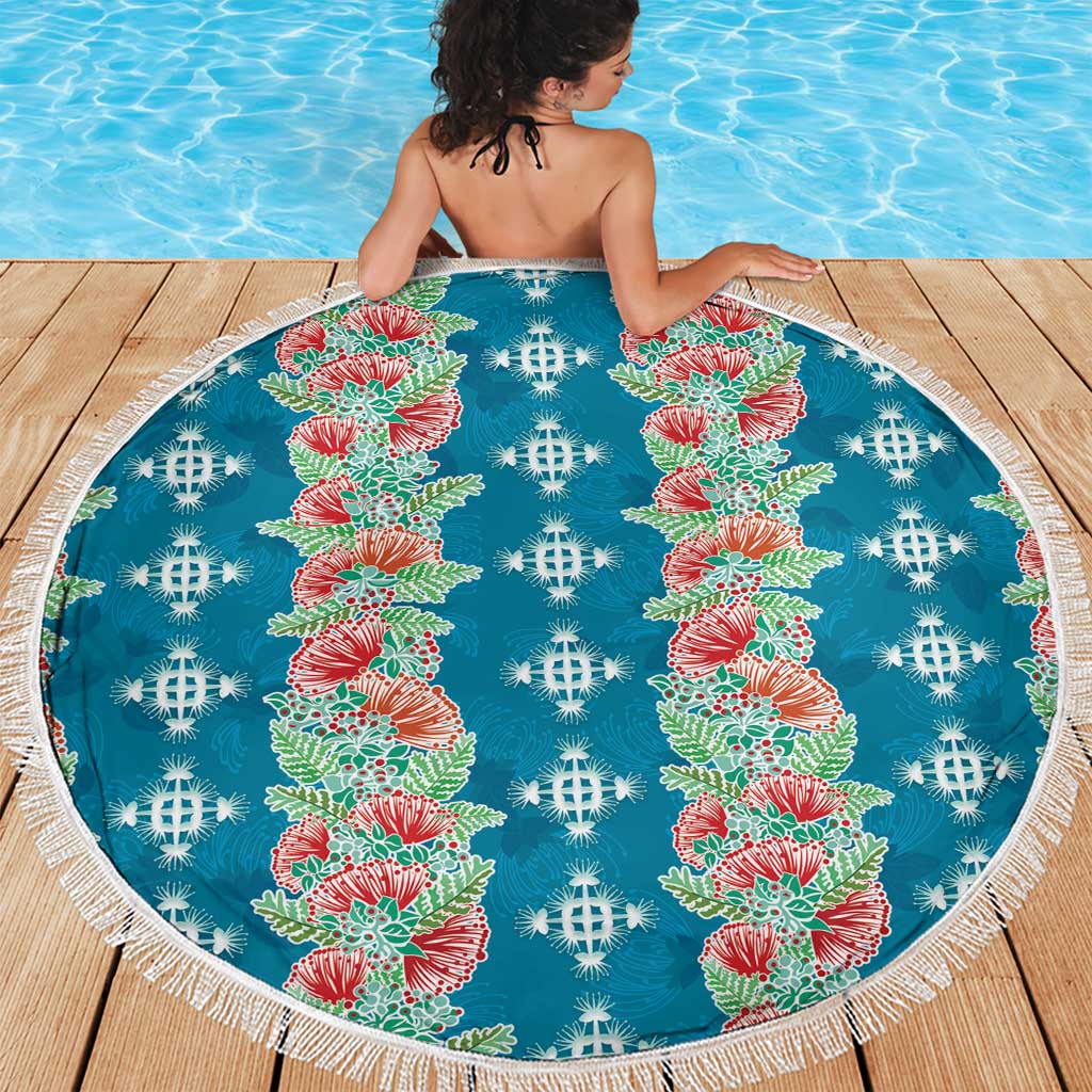 Hawaii Ohia Lehua Beach Blanket Tropical Vibes Teal