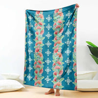 Hawaii Ohia Lehua Blanket Tropical Vibes Teal