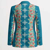 Hawaii Ohia Lehua Blazer Tropical Vibes Teal