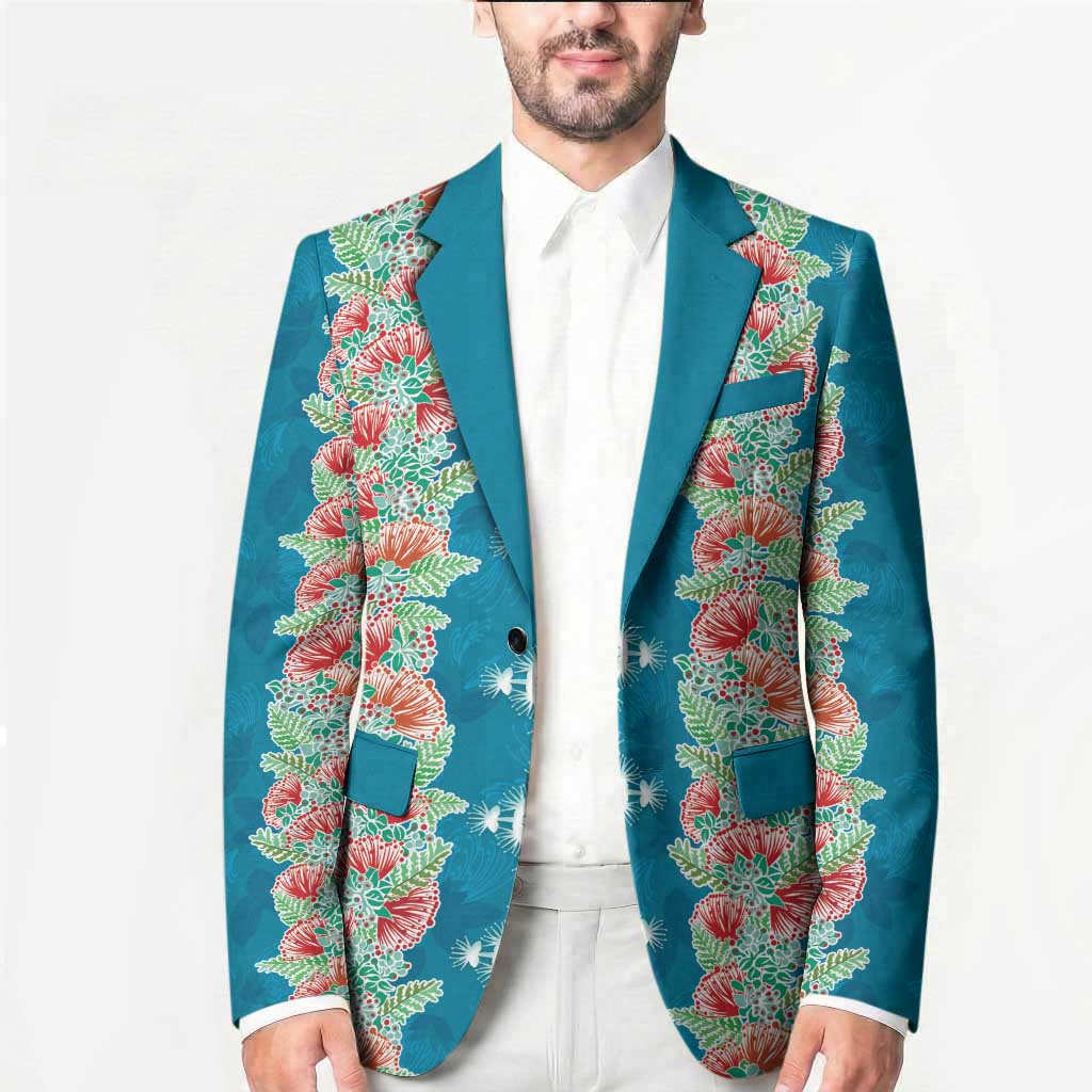 Hawaii Ohia Lehua Blazer Tropical Vibes Teal