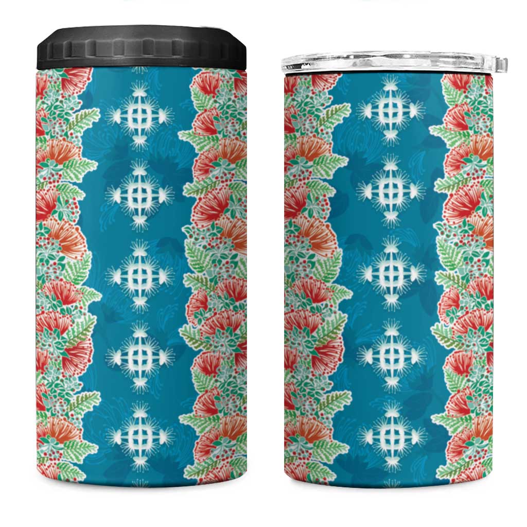 Hawaii Ohia Lehua 4 in 1 Can Cooler Tumbler Tropical Vibes Teal