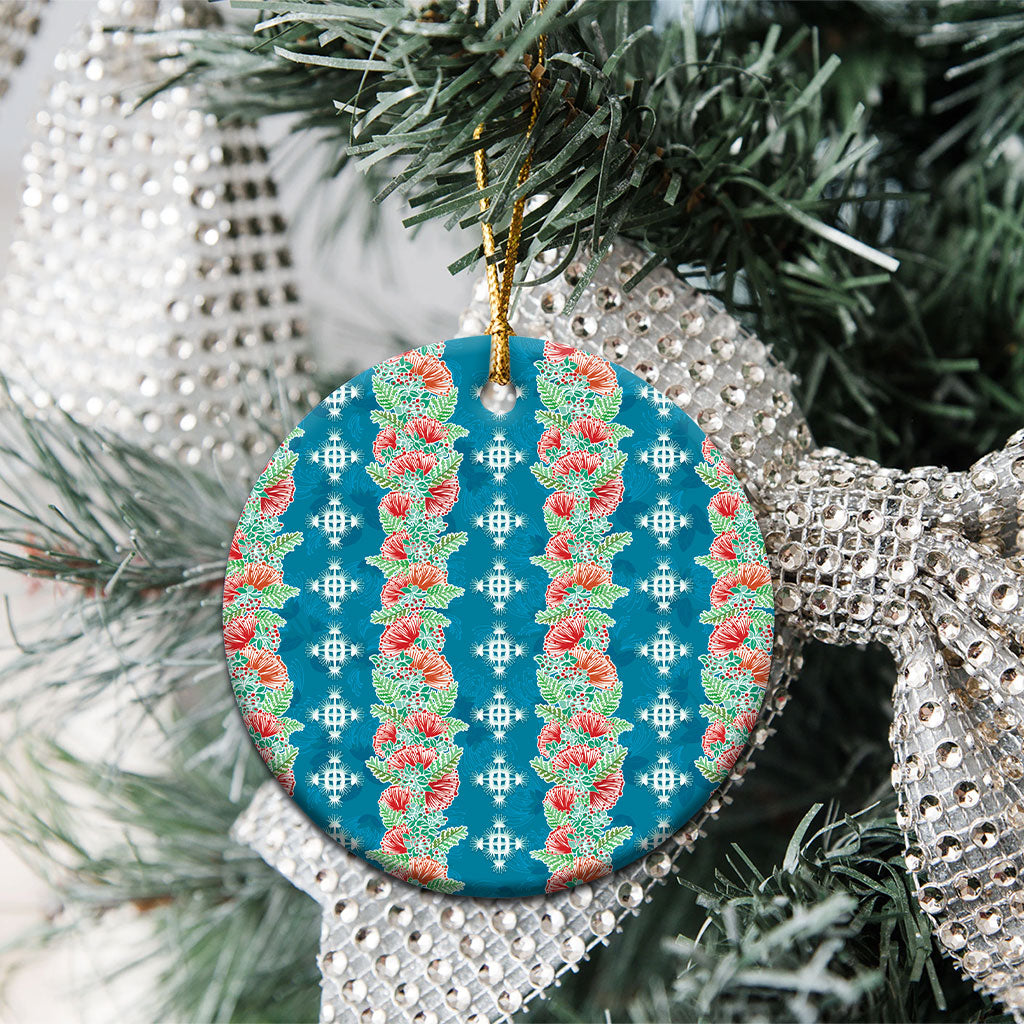 Hawaii Ohia Lehua Ceramic Ornament Tropical Vibes Teal LT05 - Polynesian Pride