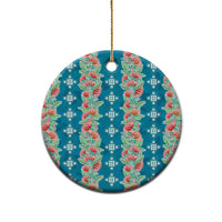 Hawaii Ohia Lehua Ceramic Ornament Tropical Vibes Teal LT05 - Polynesian Pride