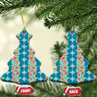 Hawaii Ohia Lehua Ceramic Ornament Tropical Vibes Teal LT05 Christmas Tree Teal - Polynesian Pride