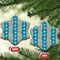 Hawaii Ohia Lehua Ceramic Ornament Tropical Vibes Teal LT05 Snow Flake Teal - Polynesian Pride