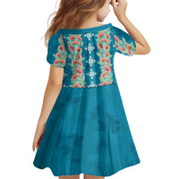Hawaii Ohia Lehua Family Matching Summer Maxi Dress and Hawaiian Shirt Tropical Vibes Teal LT05 - Polynesian Pride