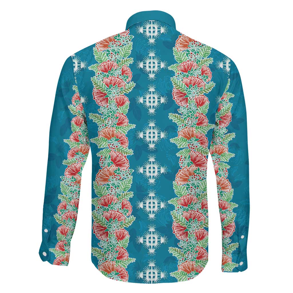 Hawaii Ohia Lehua Family Matching Summer Maxi Dress and Hawaiian Shirt Tropical Vibes Teal LT05 - Polynesian Pride