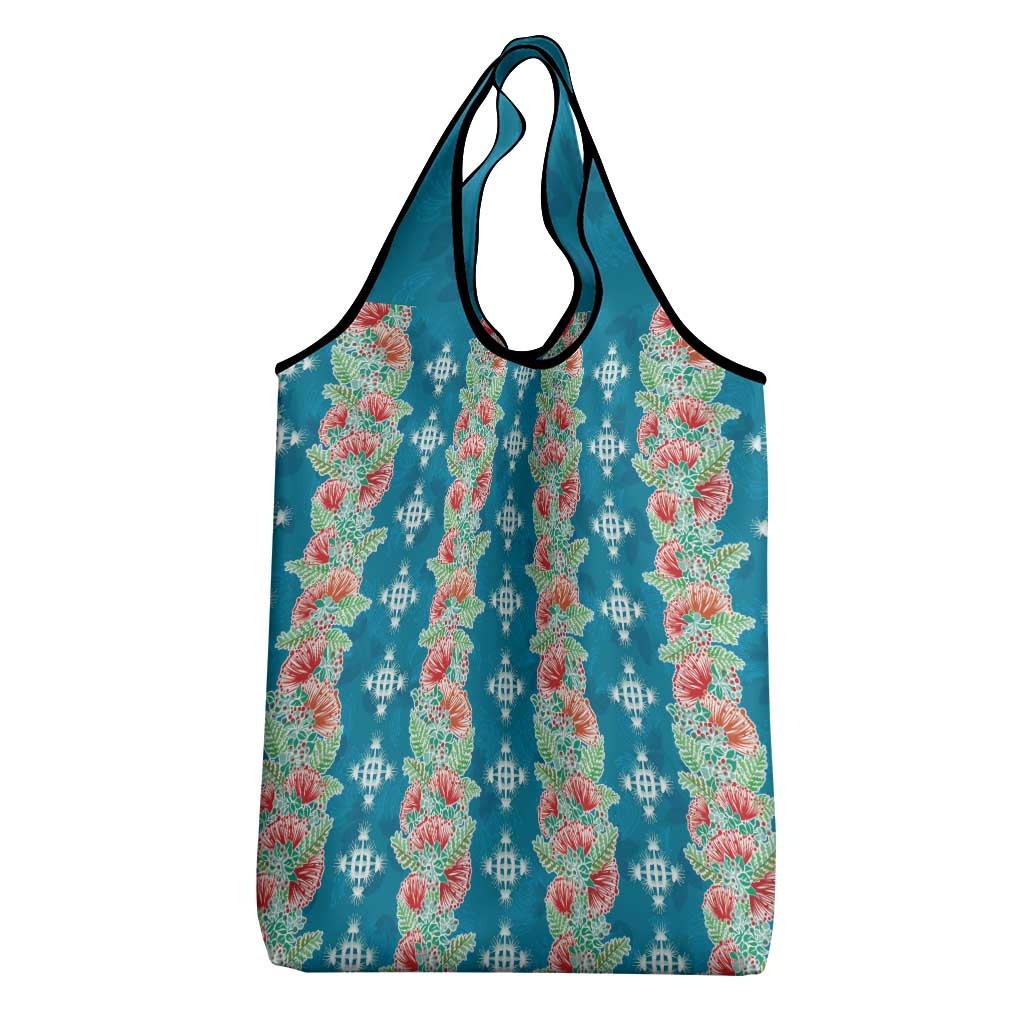 Hawaii Ohia Lehua Grocery Bag Tropical Vibes Teal