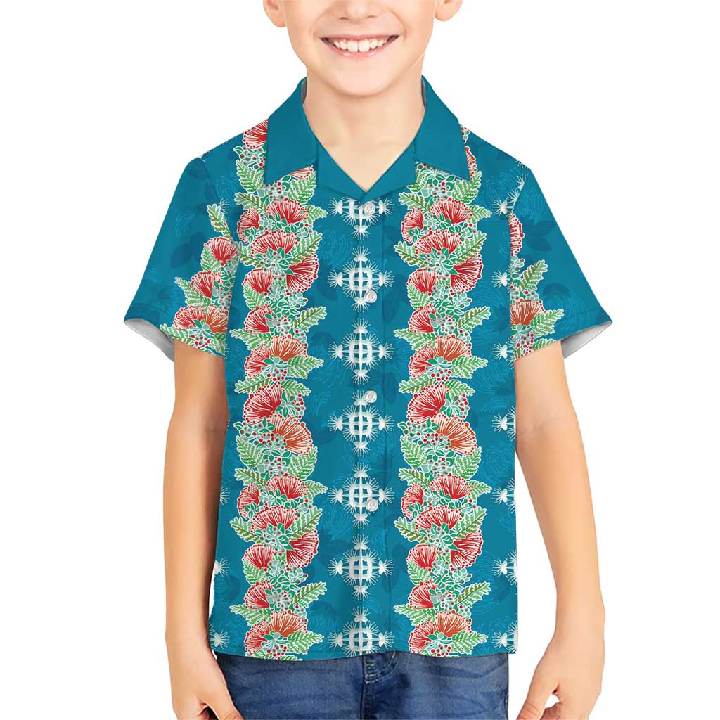 Hawaii Ohia Lehua Kid Hawaiian Shirt Tropical Vibes Teal