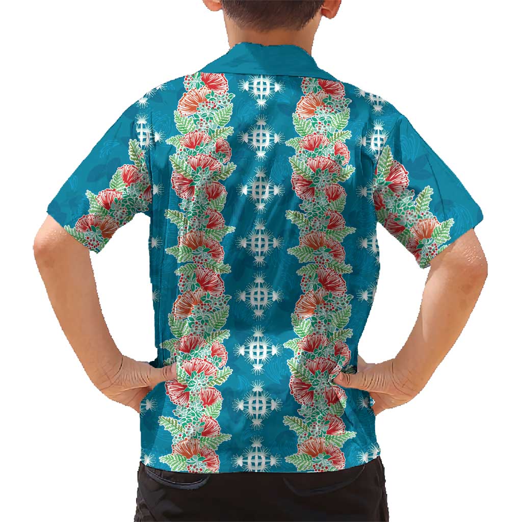 Hawaii Ohia Lehua Kid Hawaiian Shirt Tropical Vibes Teal