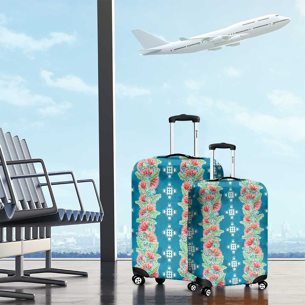 Hawaii Ohia Lehua Luggage Cover Tropical Vibes Teal