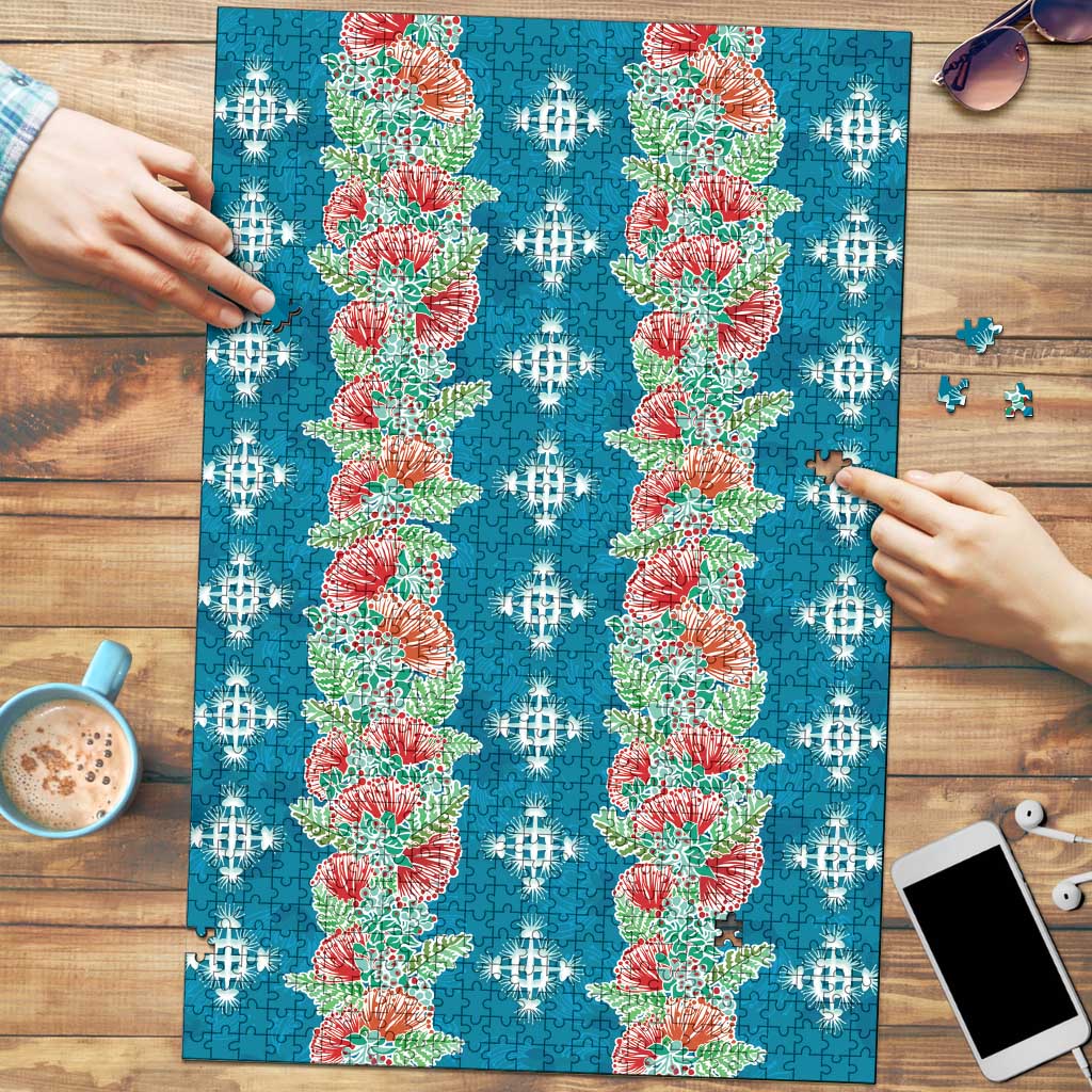 Hawaii Ohia Lehua Puzzle Tropical Vibes Teal