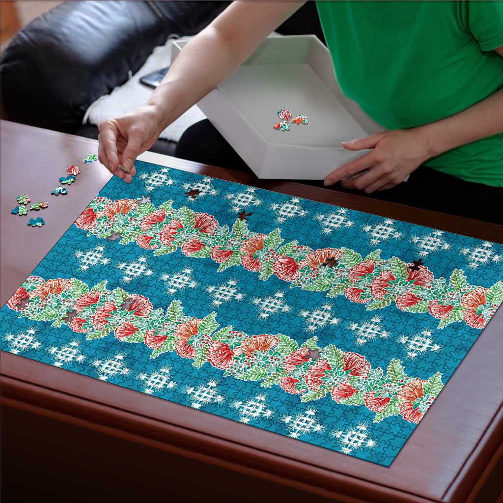 Hawaii Ohia Lehua Puzzle Tropical Vibes Teal