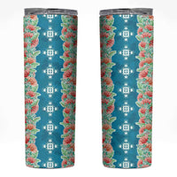 Hawaii Ohia Lehua Skinny Tumbler Tropical Vibes Teal