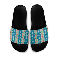 Hawaii Ohia Lehua Slide Sandals Tropical Vibes Teal