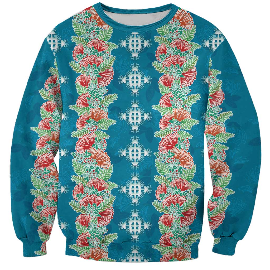 Hawaii Ohia Lehua Sweatshirt Tropical Vibes Teal
