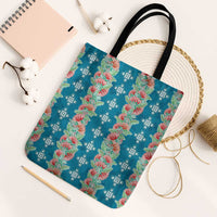 Hawaii Ohia Lehua Tote Bag Tropical Vibes Teal