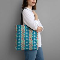 Hawaii Ohia Lehua Tote Bag Tropical Vibes Teal