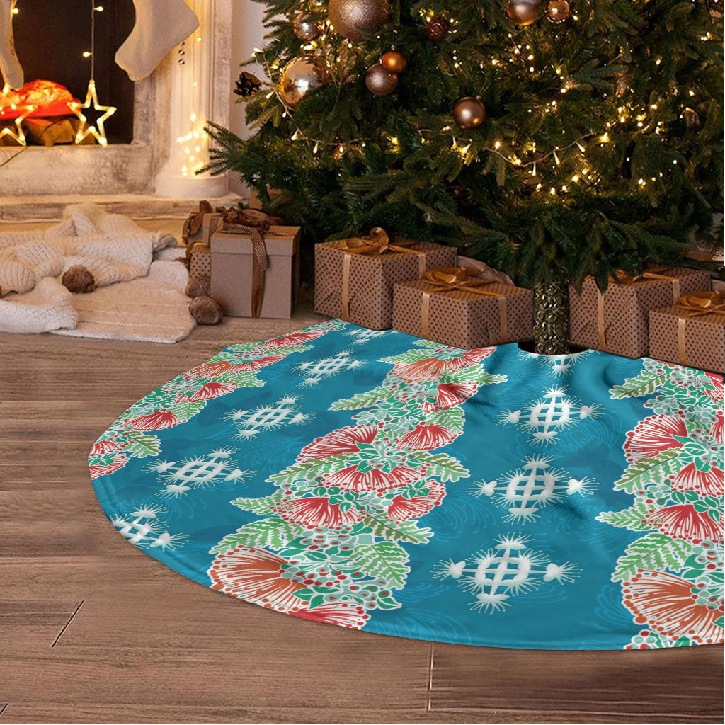 Hawaii Ohia Lehua Tree Skirt Tropical Vibes Teal LT05 - Polynesian Pride