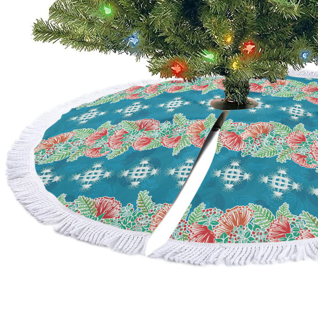 Hawaii Ohia Lehua Tree Skirt Tropical Vibes Teal LT05 - Polynesian Pride
