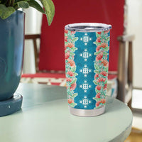 Hawaii Ohia Lehua Tumbler Cup Tropical Vibes Teal
