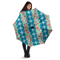 Hawaii Ohia Lehua Umbrella Tropical Vibes Teal