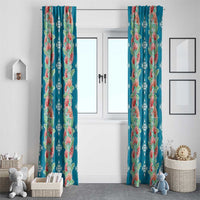 Hawaii Ohia Lehua Window Curtain Tropical Vibes Teal