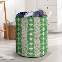 Hawaii Ohia Lehua Laundry Basket Tropical Vibes Green