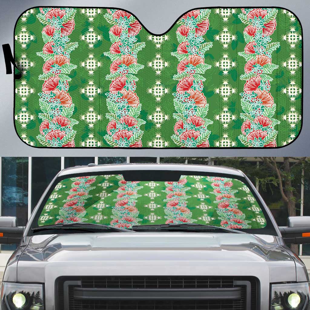 Hawaii Ohia Lehua Auto Sun Shade Tropical Vibes Green