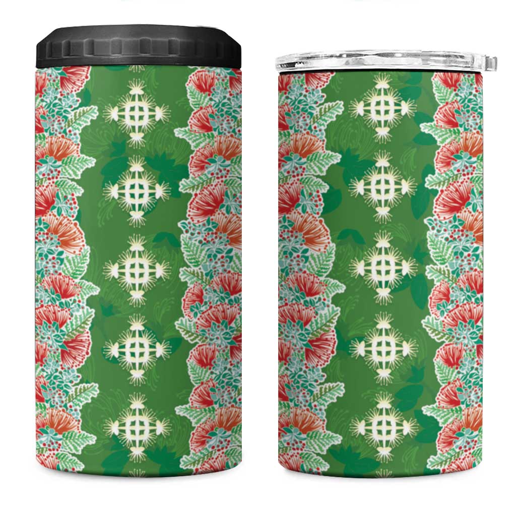 Hawaii Ohia Lehua 4 in 1 Can Cooler Tumbler Tropical Vibes Green