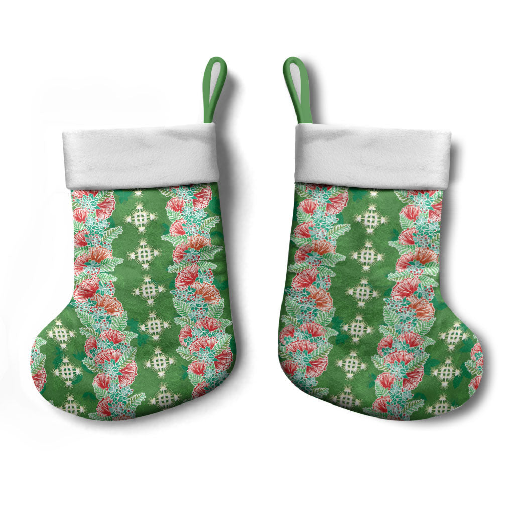 Hawaii Ohia Lehua Christmas Stocking Tropical Vibes Green LT05 - Polynesian Pride