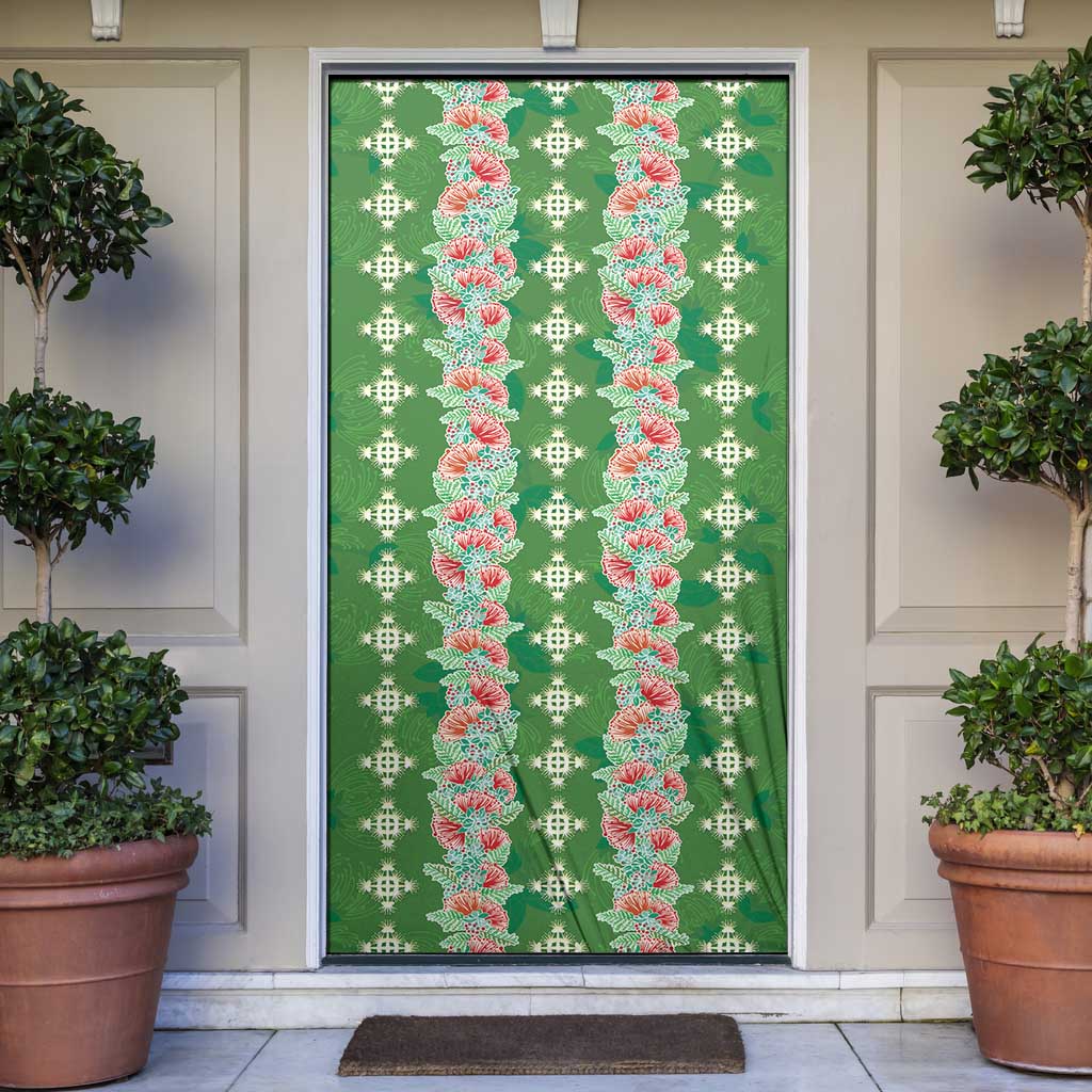 Hawaii Ohia Lehua Door Cover Tropical Vibes Green