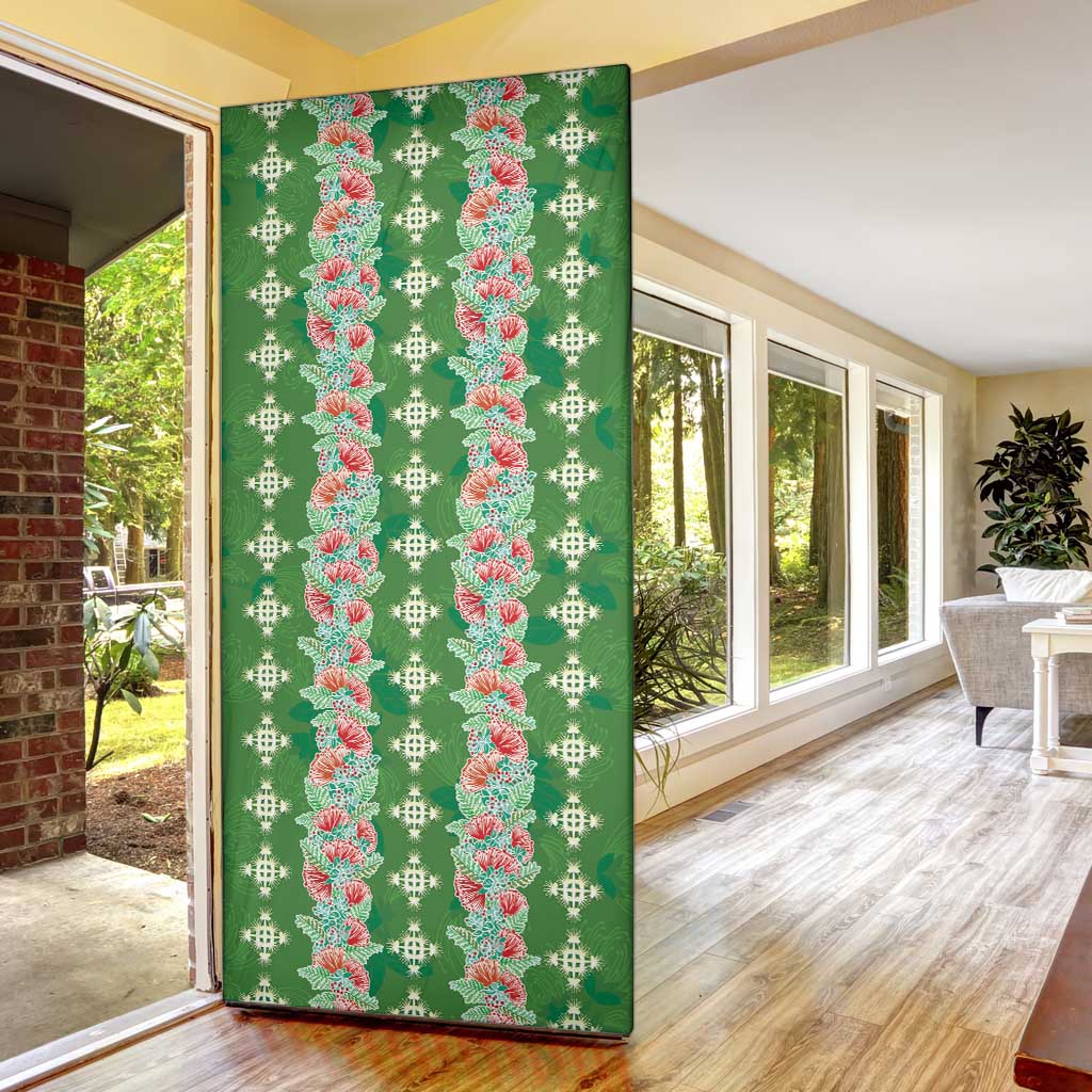 Hawaii Ohia Lehua Door Cover Tropical Vibes Green