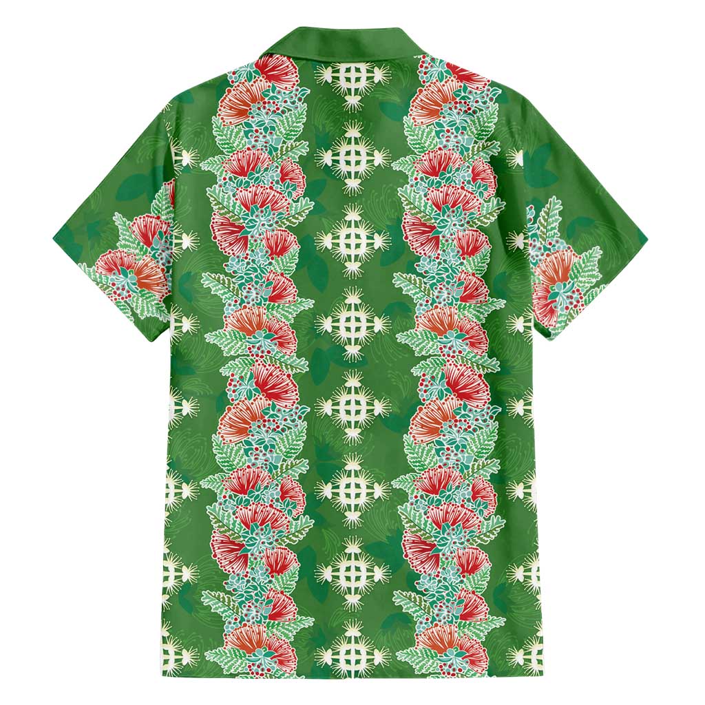 Hawaii Ohia Lehua Family Matching Long Sleeve Bodycon Dress and Hawaiian Shirt Tropical Vibes Green LT05 - Polynesian Pride