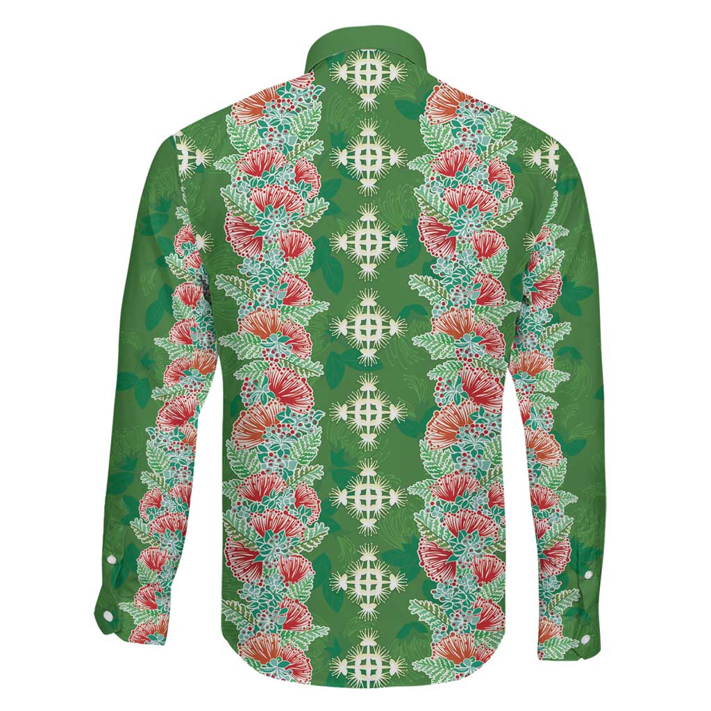 Hawaii Ohia Lehua Family Matching Off Shoulder Maxi Dress and Hawaiian Shirt Tropical Vibes Green LT05 - Polynesian Pride
