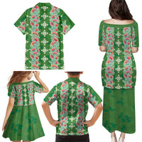 Hawaii Ohia Lehua Family Matching Puletasi and Hawaiian Shirt Tropical Vibes Green LT05 - Polynesian Pride